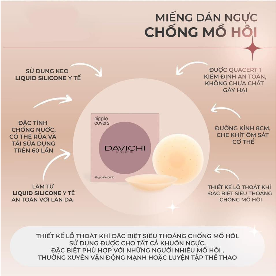 Miếng dán DAVICHI dán ngực nhiệt tự thân và dán nâng ngực có keo , cam kết không gây hại , bám dính chắc chắn
