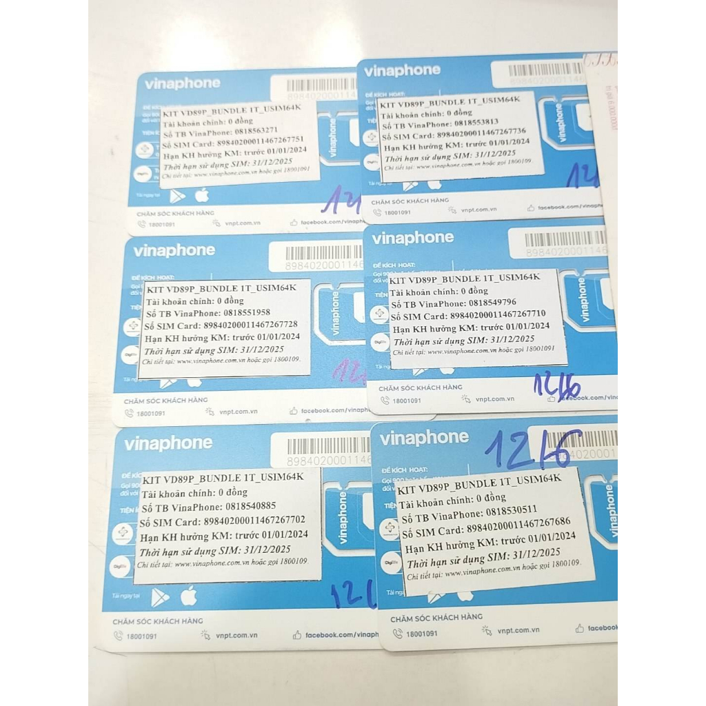 Sim 5G Vinaphone VD89P - 4GB/ngày + Miễn phí cuộc gọi - Vina số đẹp