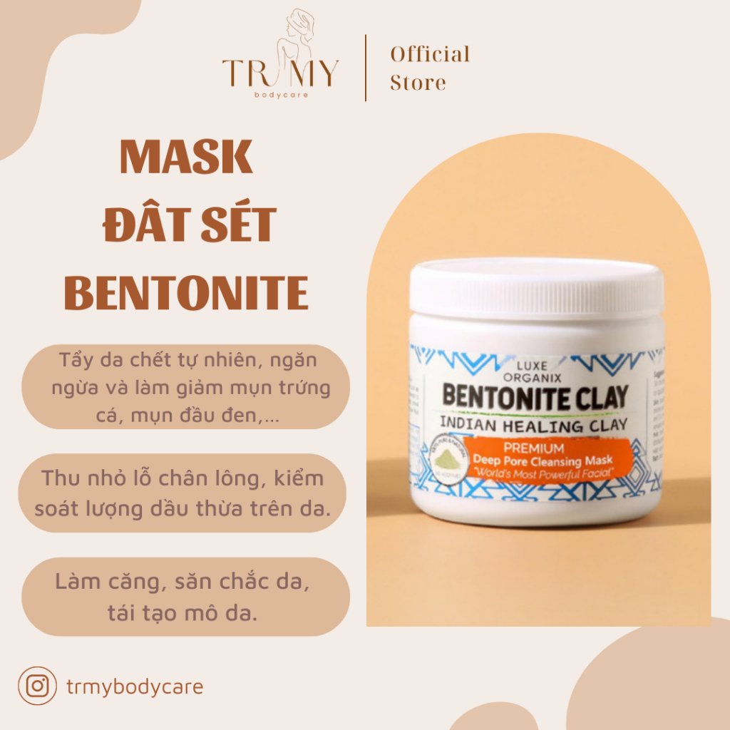Mask Đất Sét Giảm Mụn Đầu Đen BENTONITE CLAY