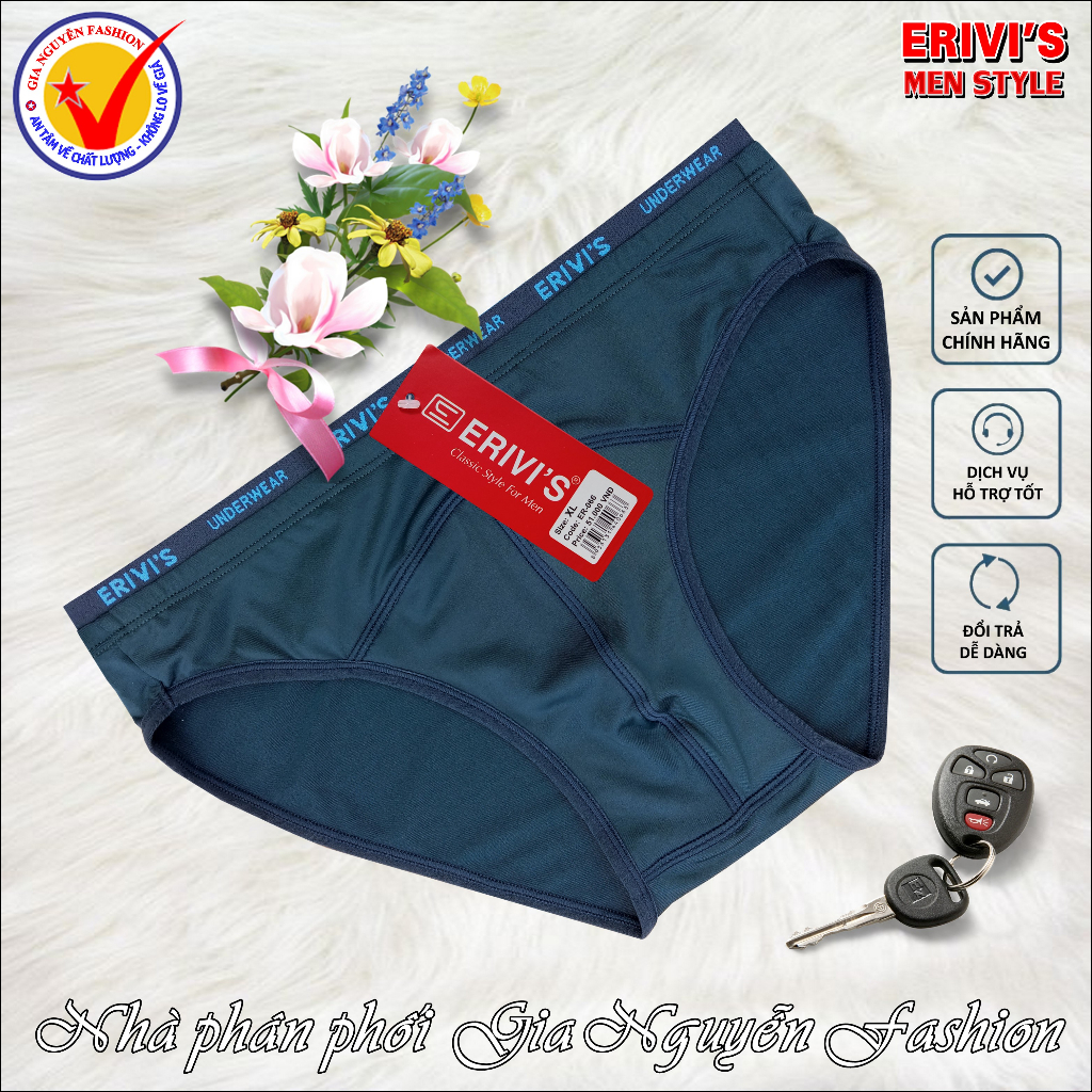 Combo 4 Quần lót nam, quần xịp nam thun lạnh, thương hiệu Erivis (ER-066) - Hàng Việt Nam Chất lượng cao