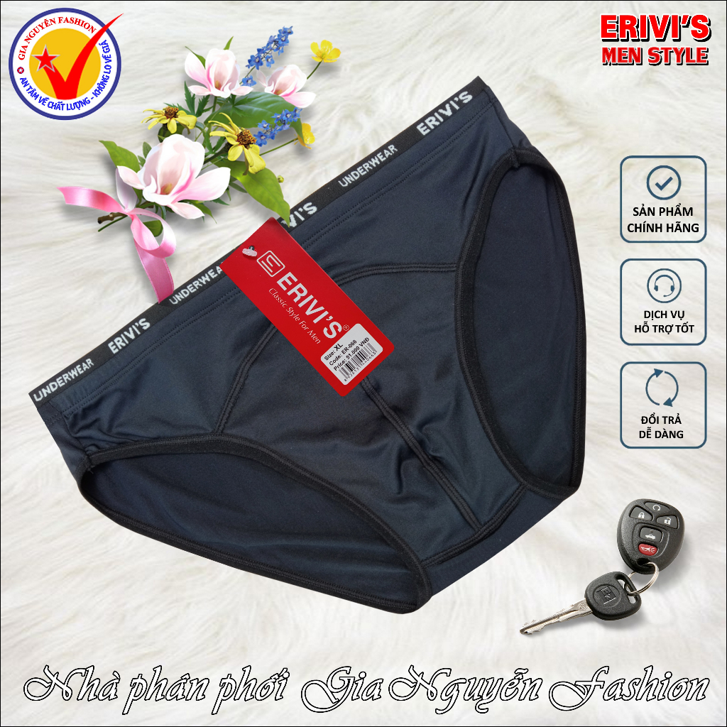 Combo 4 Quần lót nam, quần xịp nam thun lạnh, thương hiệu Erivis (ER-066) - Hàng Việt Nam Chất lượng cao