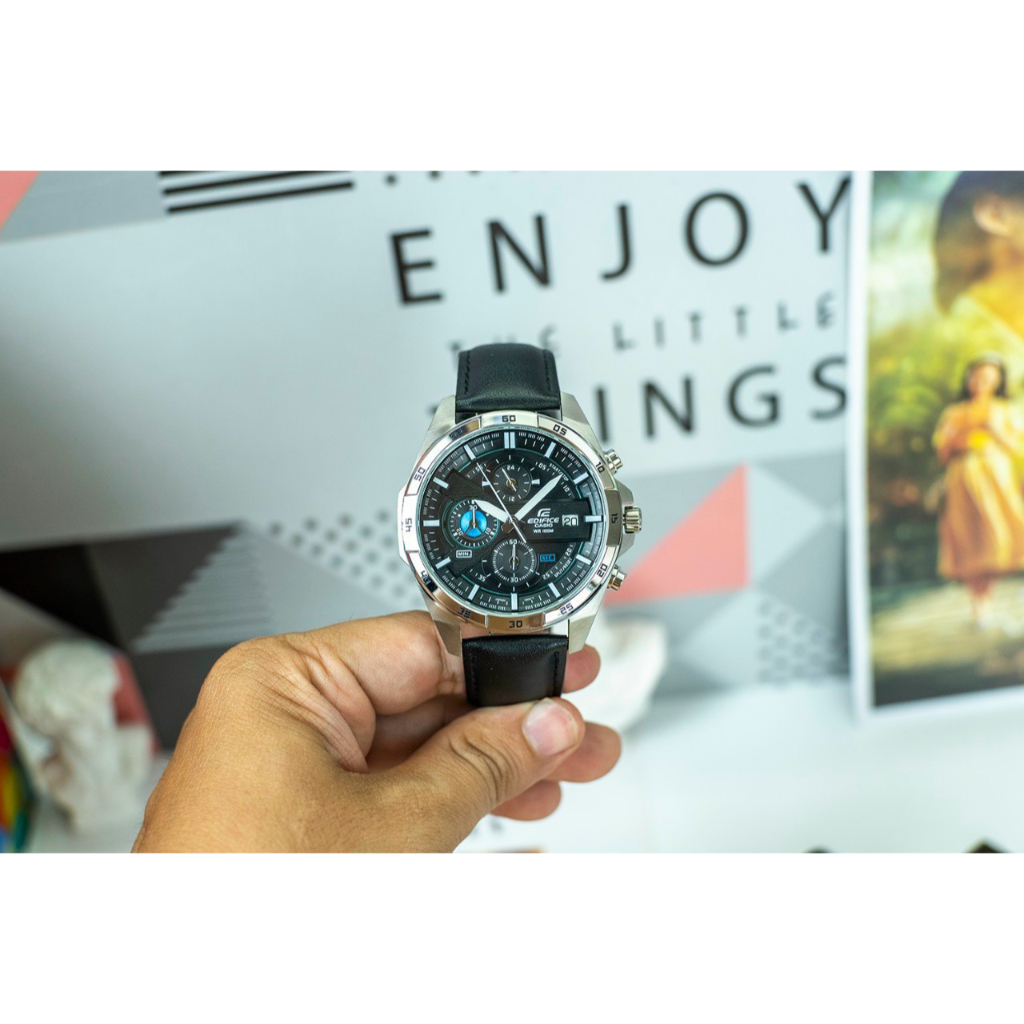Đồng hồ nam casio edifice efr-556 , dây da , màu đen