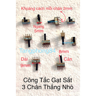 Công tắc gạt sắt 3 chân thẳng nhỏ và gạt ngang 3 chân nhỏ , giá 10 cái 50k