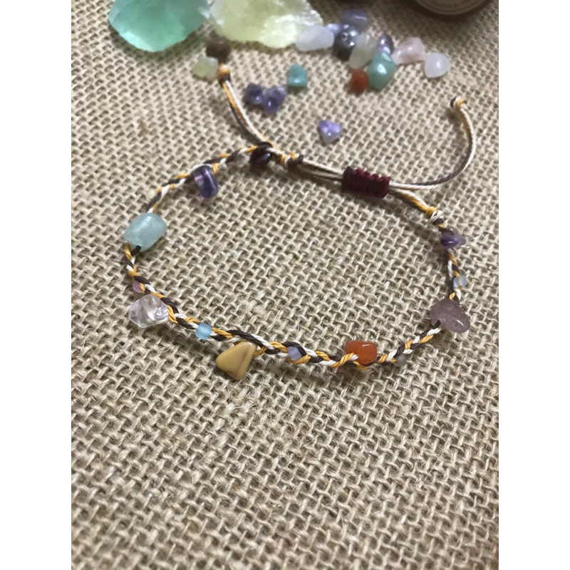 Vòng tay dây sáp tết chống nước mix đá cùng cườm cực xinh