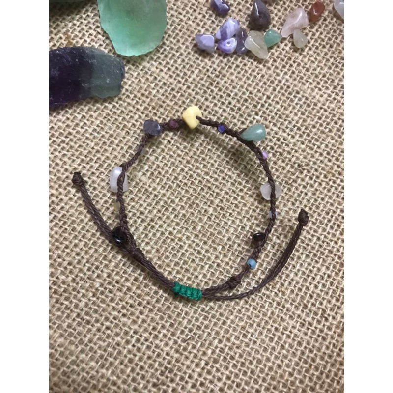 Vòng tay dây sáp tết chống nước mix đá cùng cườm cực xinh