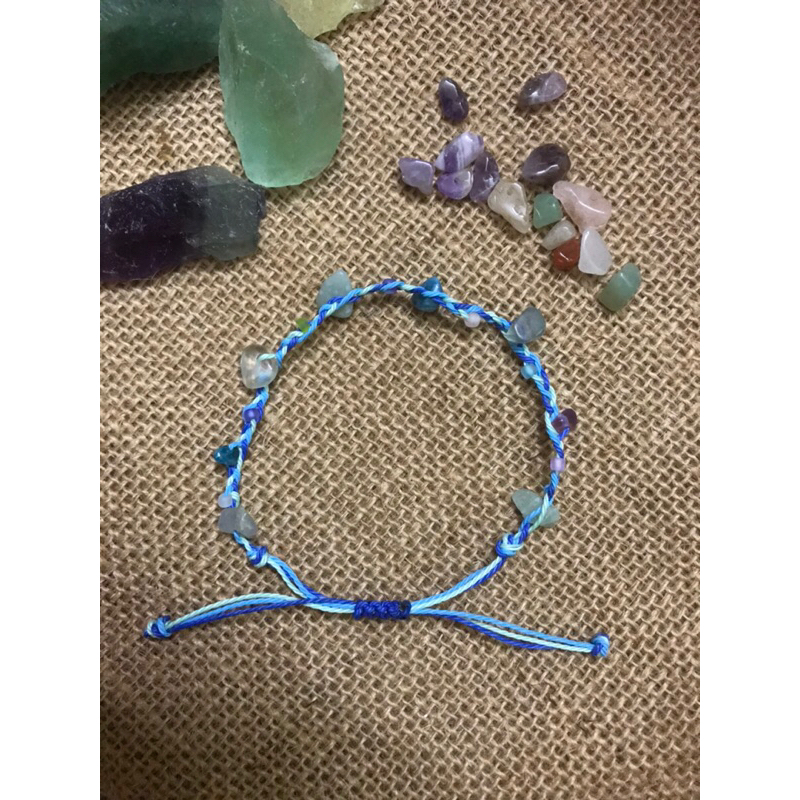 Vòng tay dây sáp tết chống nước mix đá cùng cườm cực xinh