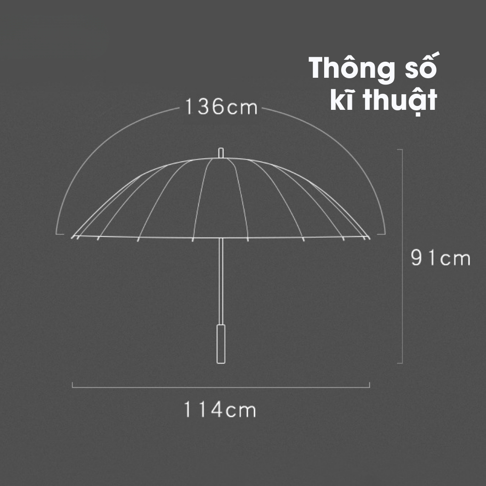 Ô Dù Golf Cán Dài Omaika Cổ Điển Che Nắng Che Mưa Chống Tia UV 24 Nan Cỡ Lớn Dù Chụp Hình Studio