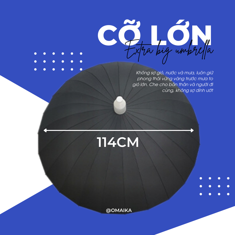 Ô Dù Golf Cán Dài Omaika Cổ Điển Che Nắng Che Mưa Chống Tia UV 24 Nan Cỡ Lớn Dù Chụp Hình Studio