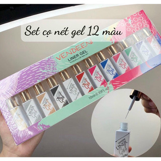 Set cọ nét gel vẽ Vendeen 12 chai đủ màu💅💅💅