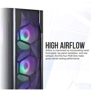 Vỏ Case MONTECH X1 MESH BLACK (SẴN 4 FAN LED)