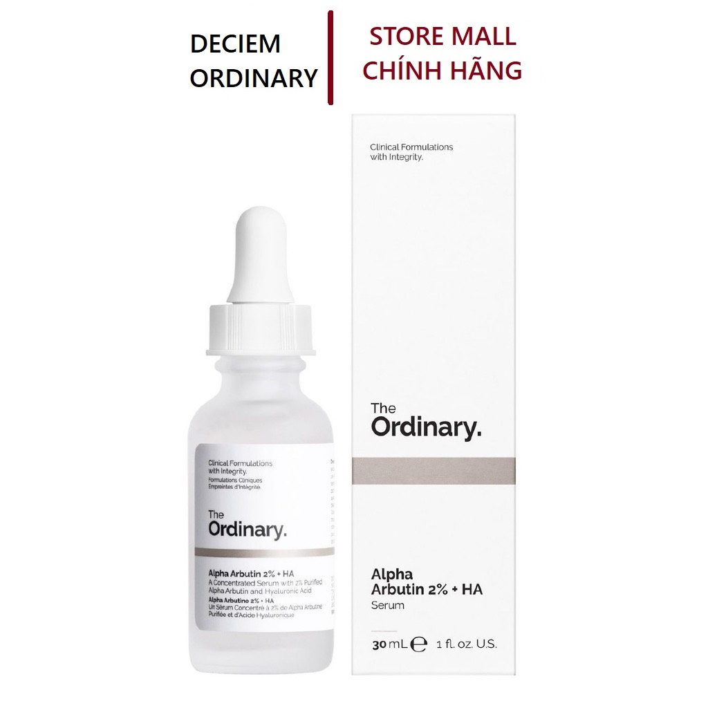 Serum Dưỡng Trắng Da Alpha Arbutin 2% + Ha - The Ordinary 30Ml
