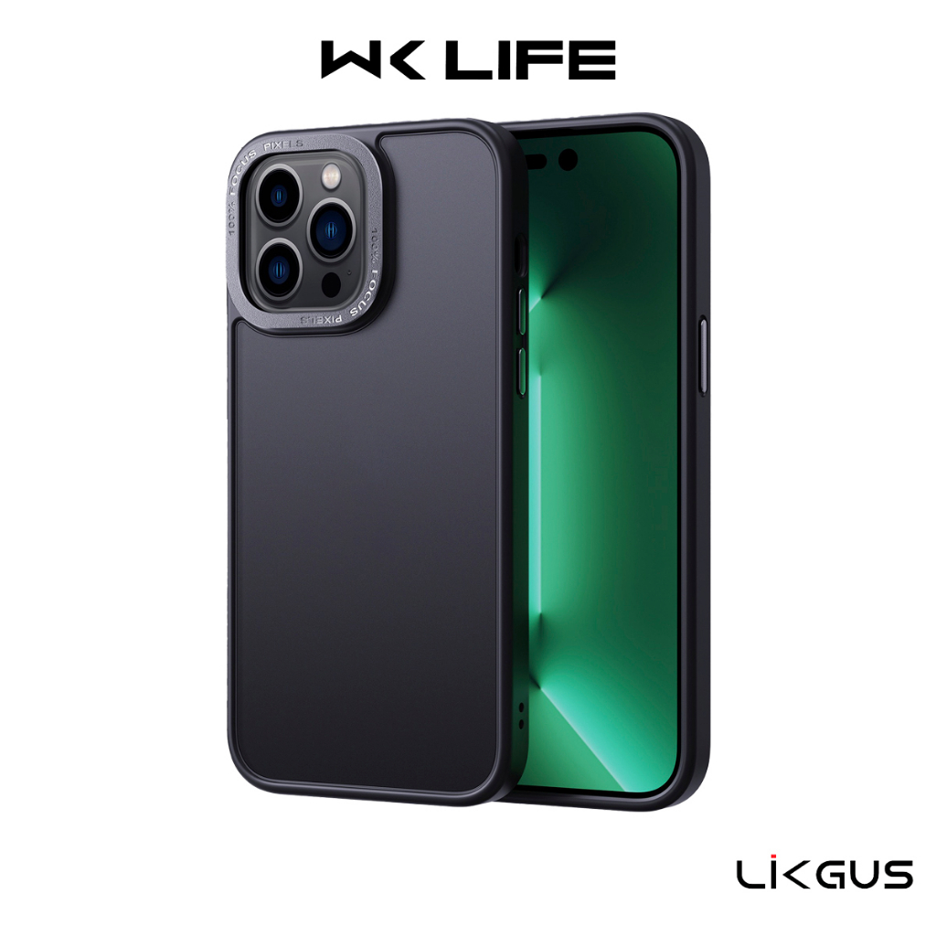 Ốp Chống Sốc Likgus Focus Pixels Lưng Nhám Viền Dẻo Gờ Camera Kim Loại 14 / 14 Pro Max