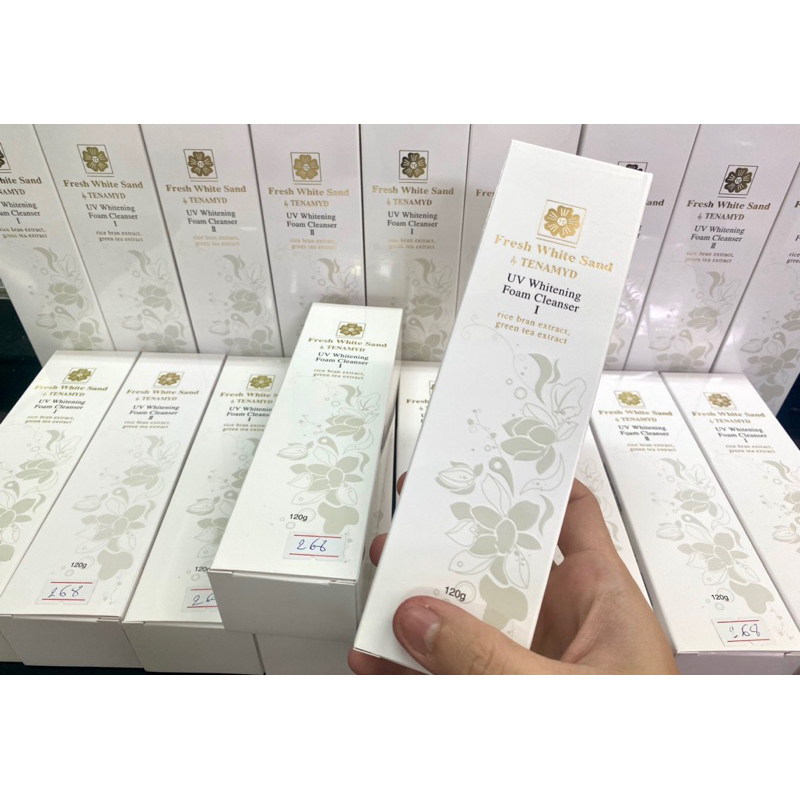 Sữa rửa mặt trắng da Tenamyd Fresh White Sand UV Whitening Foam Cleanser 120g chính hãng
