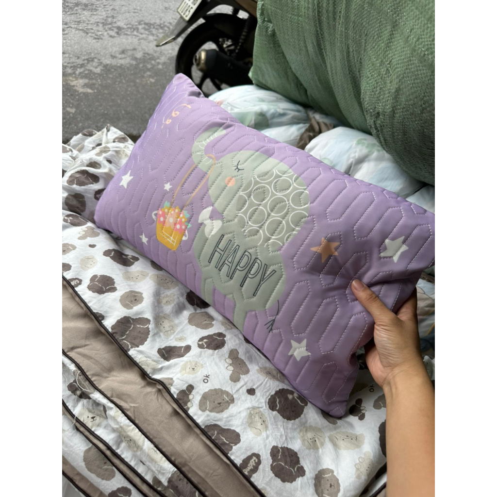 Gối cao su trẻ em, Gối cao su non dùng được 2 mặt cho bé từ 1- 10 tuổi _ Nice Houce