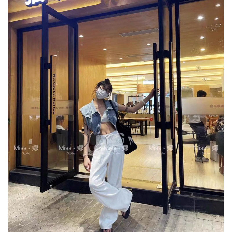 [NEW/ HÀNG SẴN] Áo gile bò croptop chun eo STREET STYLE