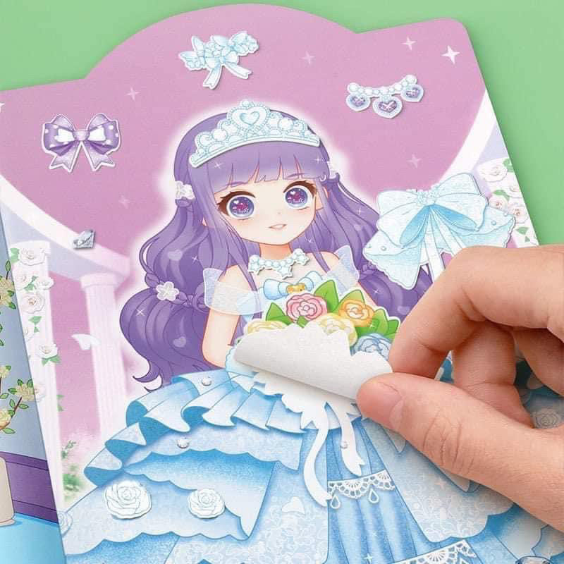 SÉT BỘ 6 QUYỂN STICKER BÓC DÁN CÔNG CHÚA