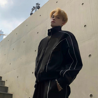Áo khoác dù bomber kẻ sọc unisex