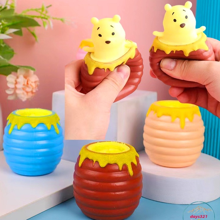Đồ Chơi Silicone Nắm Bóp Cầm Tay Squishy Rồng Sữa Khủng Long / Hũ Mật Ong Hình Thú Thư Giãn Giảm Stress