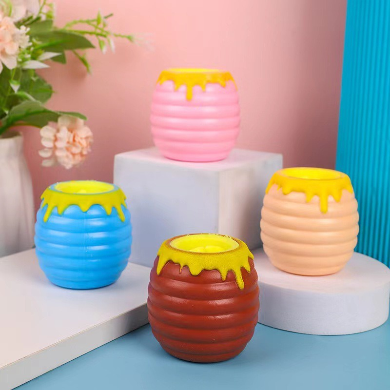 Đồ Chơi Silicone Nắm Bóp Cầm Tay Squishy Rồng Sữa Khủng Long / Hũ Mật Ong Hình Thú Thư Giãn Giảm Stress