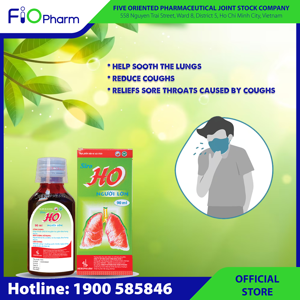 TPBVSK SIRO HO NGƯỜI LỚN, sản phẩm của CTy ĐÔNG DƯỢC 5, Người lớn bị ho có đờm, lâu ngày, đau họng, Hộp 1 chai 90ml