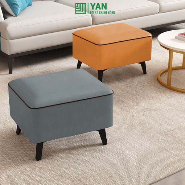 Ghế đôn bọc da hình chữ nhật ngồi sofa phòng khách - gc22
