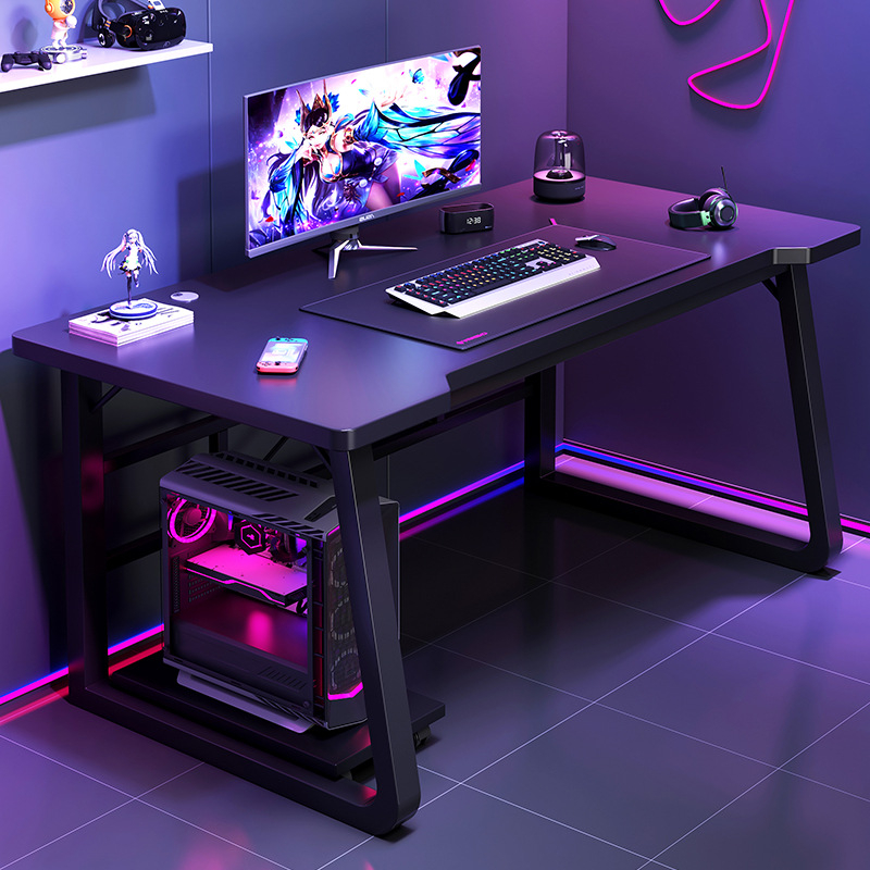 Bàn gaming làm việc, học tập, văn phòng, máy tính khung sắt kèm kệ sách chắc chắn