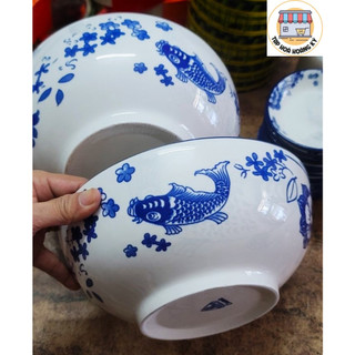 Tô bầu gốm sứ cao cấp họa tiết cá và hoa sen – đủ size
