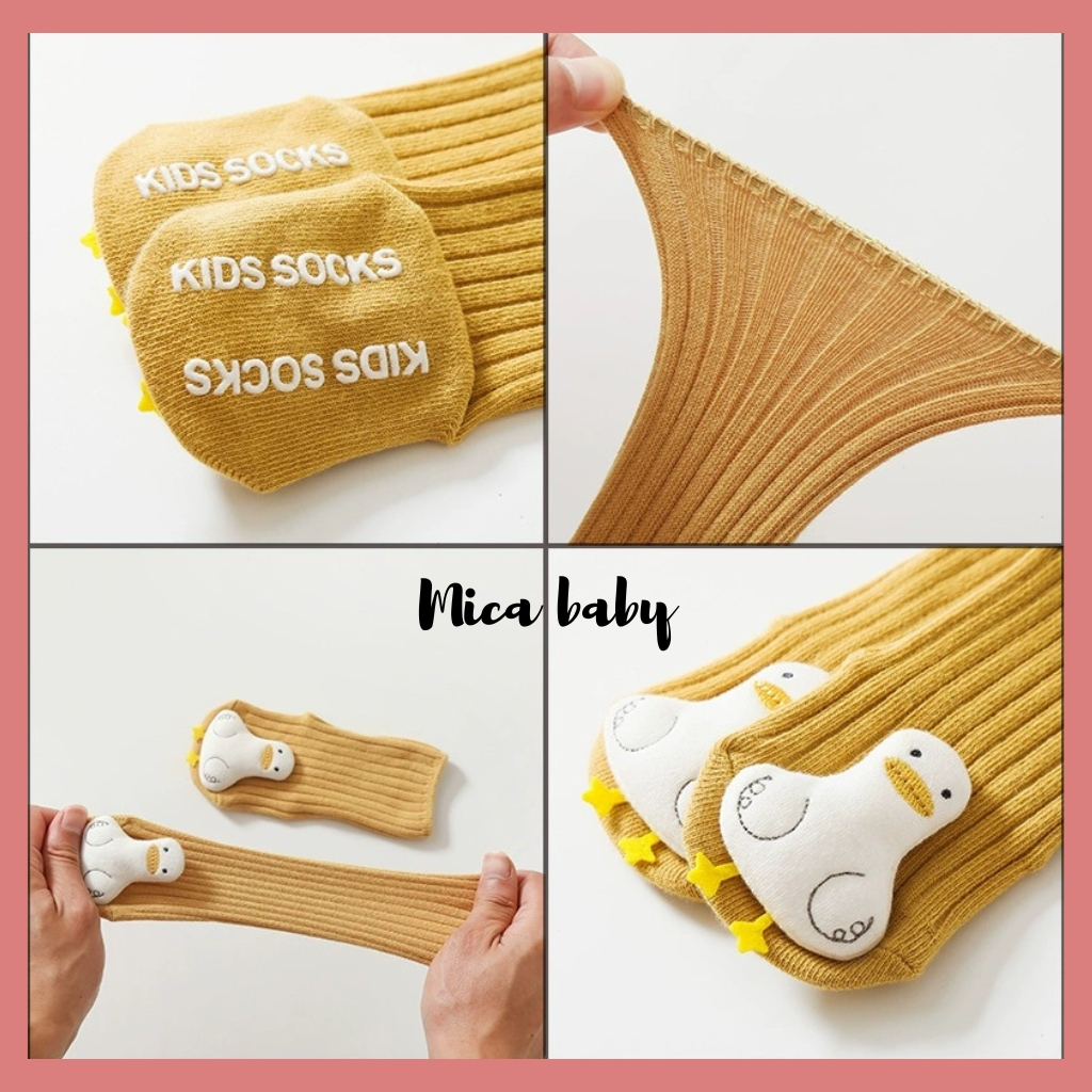Tất cao cổ chống trơn trượt cho bé gắn hình thú đáng yêu cho bé T43 Mica baby