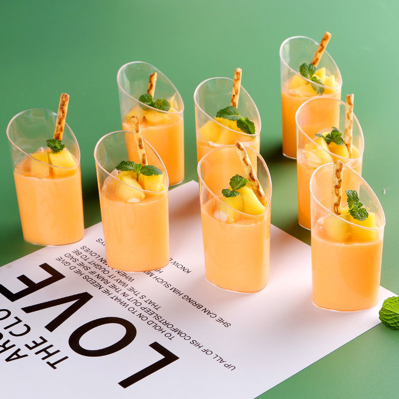 10 Cốc Mica Trụ Vát  Đựng Bánh Kem Tiramisu Cup , Moussu Cup, Pudding Cup...