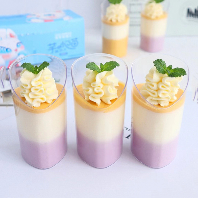 10 Cốc Mica Trụ Vát  Đựng Bánh Kem Tiramisu Cup , Moussu Cup, Pudding Cup...