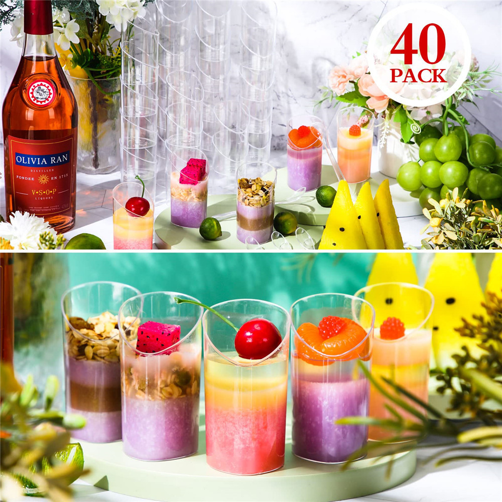 10 Cốc Mica Trụ Vát  Đựng Bánh Kem Tiramisu Cup , Moussu Cup, Pudding Cup...