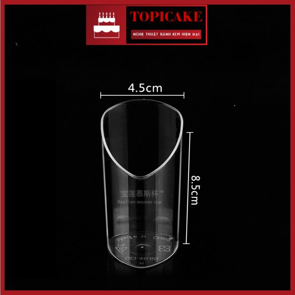 10 Cốc Mica Trụ Vát  Đựng Bánh Kem Tiramisu Cup , Moussu Cup, Pudding Cup...