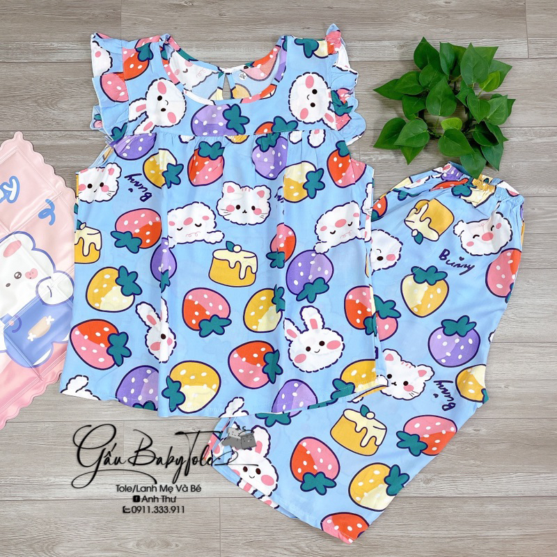 (Size 3:55-60kg) Đồ bộ tol/lanh Nữ tay cánh tiên quần lửng Gấubabybtole, thoáng mát, ít nhăn ít rút hàng loại 1