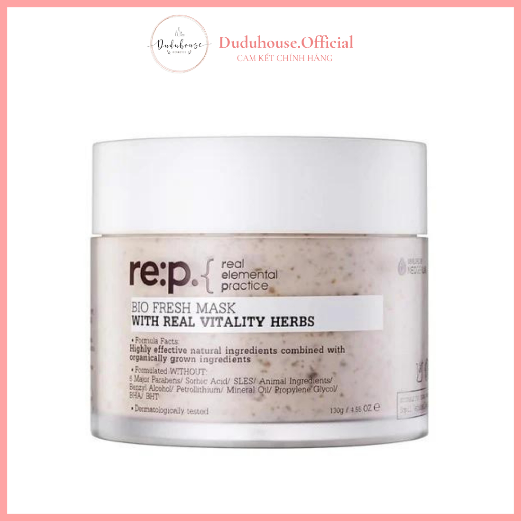 Mặt Nạ Đất Sét Hoa Hồng Se Khít Lỗ Chân Lông, Dưỡng Sáng Da RE:P Bio Fresh Mask 130g - Vitality Herbs
