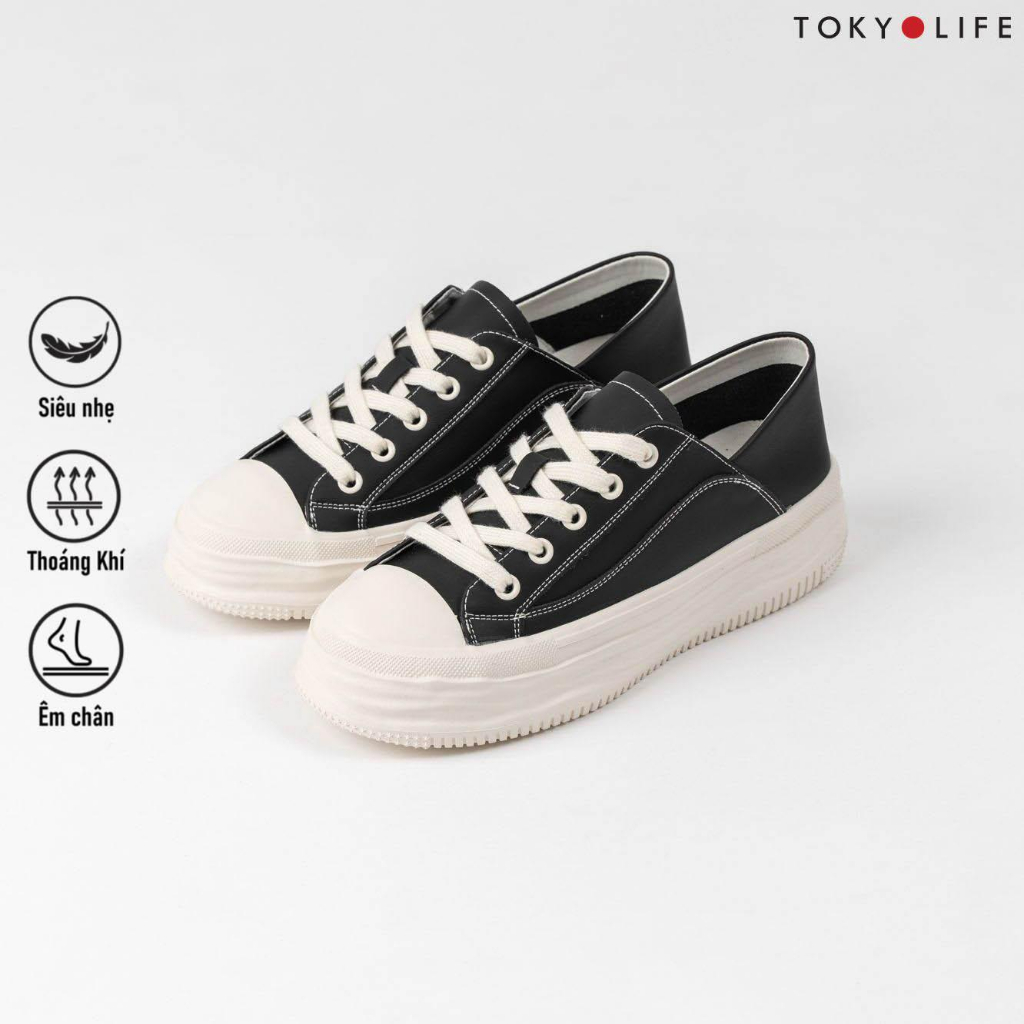 Giày thể thao nữ thời trang TOKYOLIFE thiết kế đơn giản đế cao siêu nhẹ chất liệu da cao cấp C9SHO501K