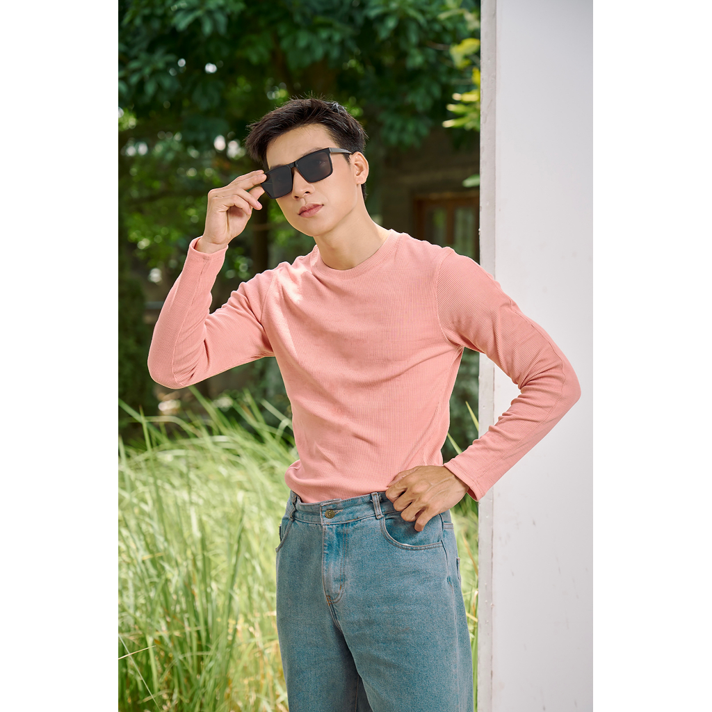 Áo Thun Nam Cổ Tròn Tay Dài Cotton Gân Form Body Thương HIệu MrTwins