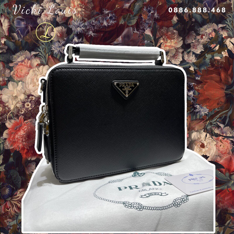 Túi đeo ngực, túi đeo hông Nam nữ Medium Black Prad.a bản cải tiến siêu cao cấp high quality