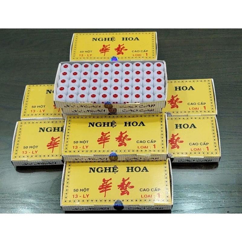 Combo 3 hột xí ngầu cao cấp nghệ hoa kèm theo  nắp chén