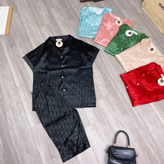 Bộ pyjama, bộ đồ mặc ở nhà (cộc-lửng) lụa gấm mềm mịn siêu mát