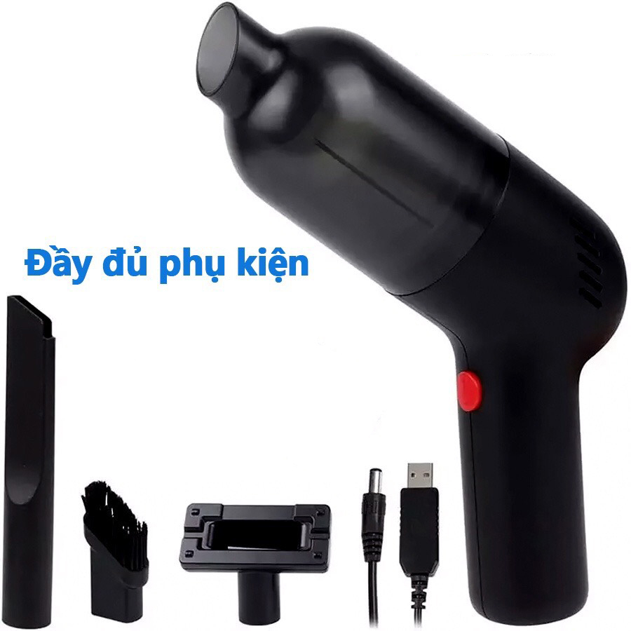 Máy hút bụi cầm tay mini, máy hụt bụi không dây đa năng lực hút 15.000PA công suất 120W