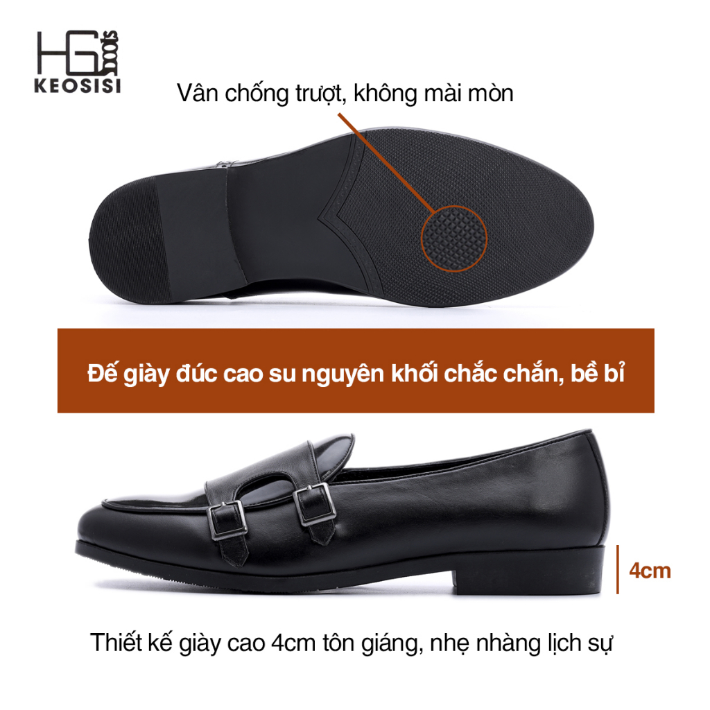 Giày lười nam da bò  dáng công sở trẻ trung hàng hiệu cao cấp Hộp đựng sang trọng KEOSISI Bảo hành 12 tháng HG01