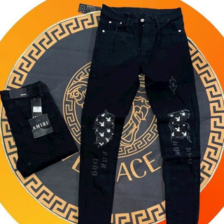 quần bò jean nam dài đen rách gối vá thỏ [ vá vải]  đẹp cá tính,form bó nhẹ chất denim co giãn thoải mái