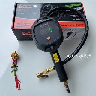 Đồng hồ bơm lốp Kapusi ,đồng hồ bơm lốp điện tử, tay bơm tích hợp 3 trong 1 bơm xả đo áp suất