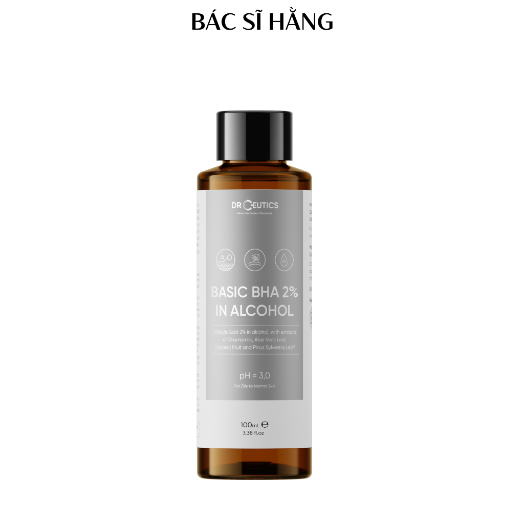 DRCEUTICS Dung Dịch Loại Bỏ Tế Bào Chết Basic BHA 2% In Alcohol - Nền Cồn (100ml - 200ml)