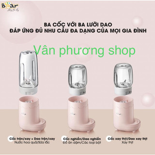Máy xay đa năng 3 cối bear máy xay sinh tố cầm tay máy xay ăn dặm cho bé LLJ-C04J1