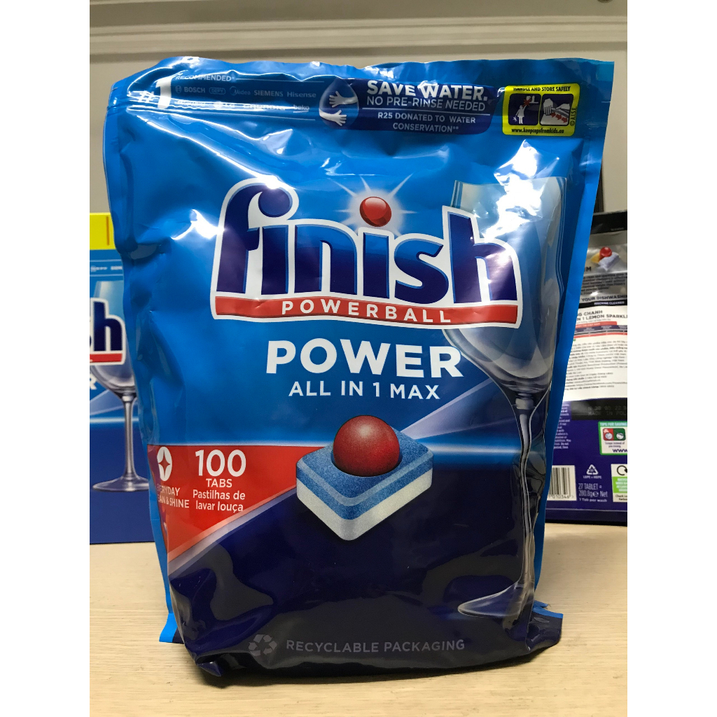 Viên rửa bát Finish All In One Max 100 Viên và 30 viên - Nhập khẩu chính hãng