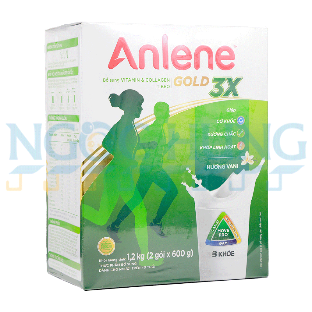Sữa bột Anlene Gold 3X hương vani hộp giấy 1.2kg