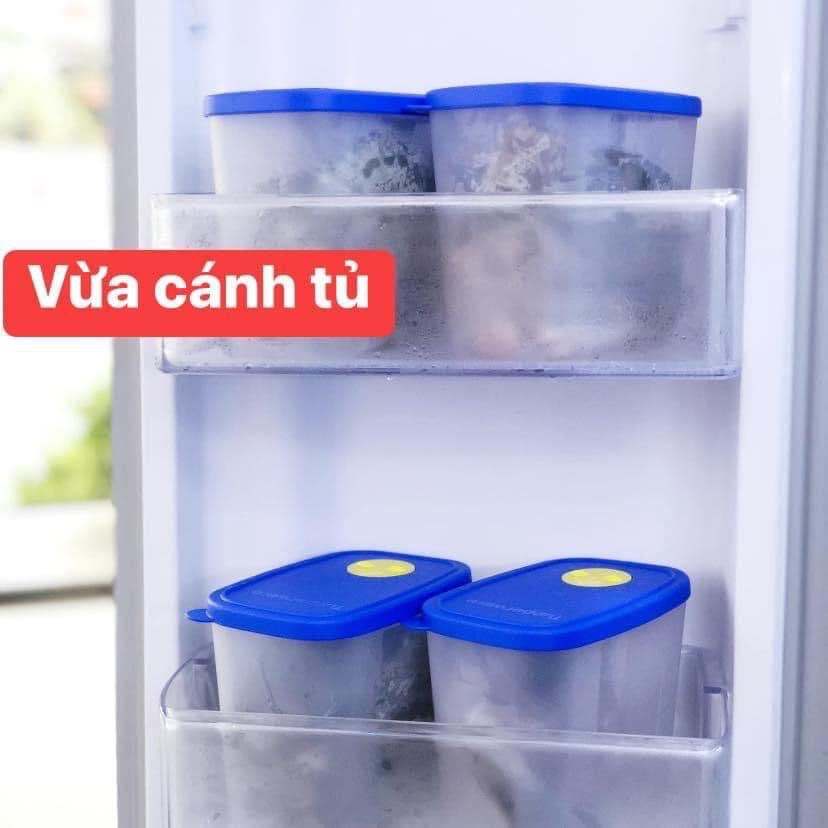 Bộ Hộp Nhựa Trữ Thục Phẩm Ngăn Đông Modern Tupperware Set 6 2.3l 1.5l 820ml nắp xanh có nút đồng hồ, nhựa nguyên sinh