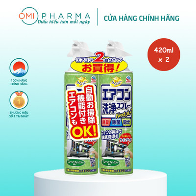 Set 02 Chai Xịt Vệ Sinh Máy Điều Hòa Hakugen Earth Raku Hapi Hương Rừng Tươi Mát (420ml x 2 Chai)