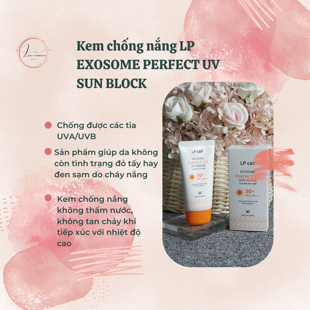 Kem chống nắng LP Exosome Perfect Uv Sun Block Thẩm Thấu Nhanh Không Gây Bết Dính, Phù Hợp Mọi Loại Da